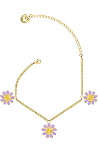 Daisy purple anklet
